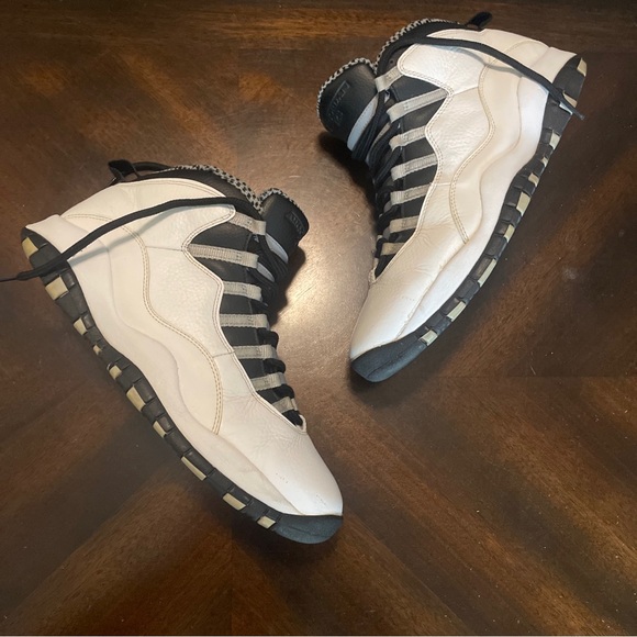 Nike Mens Air Jordan 10 Steel 310805-103 White Basketball Sneakers Size 10.5 - Picture 2 of 8